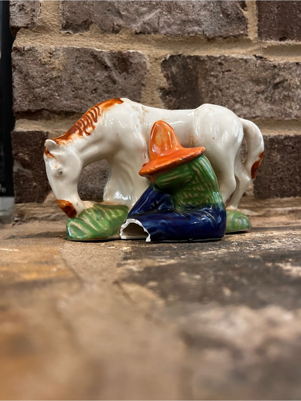 Made in Japan Succulent Planter Horse & Mexican Man taking a Siesta